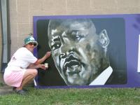 Artist Dawn Lane completes Dr. King\'s portrait