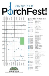 Kingfield PorchFest 2016 Map